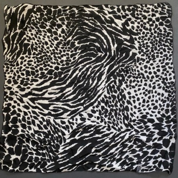 JIL DEVER Animal Print Silk Square Scarf - Picture 2 of 7